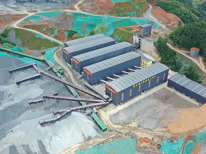 Guangxi China 1 millions ton per year aggregate crushing line